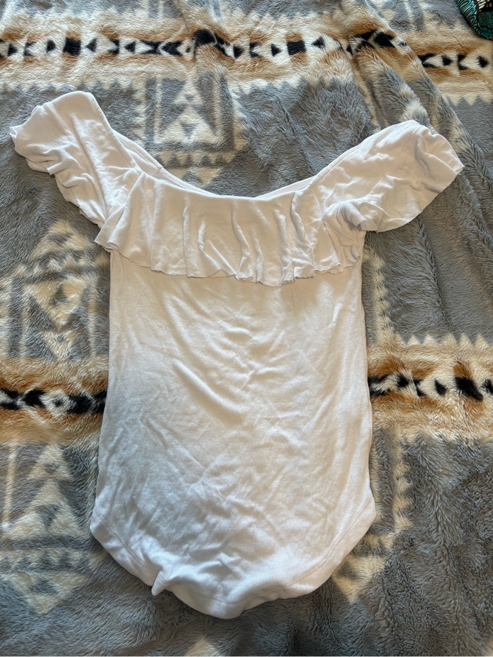 Free People Cream Ribbed Scoop top